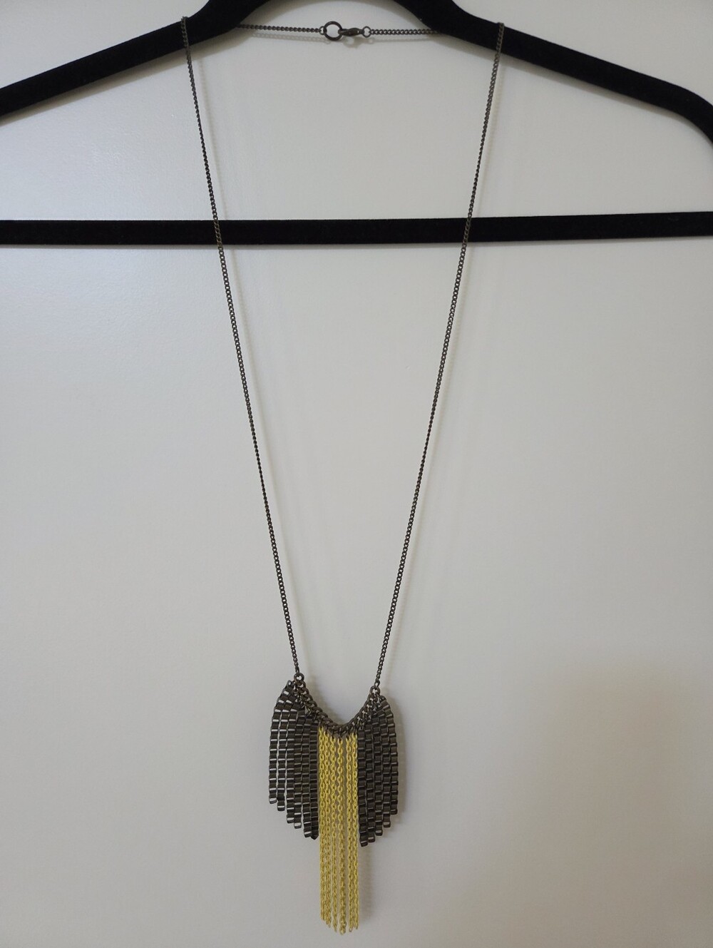 Yellow Tassel Fringe Pendant Necklace - Women Jewelry